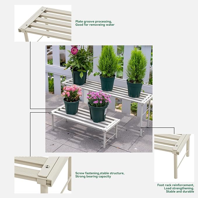 Metal Plant Stand, Rust-proof Aluminum Flower Pot Stand, Heavy Duty Planter - Image 6