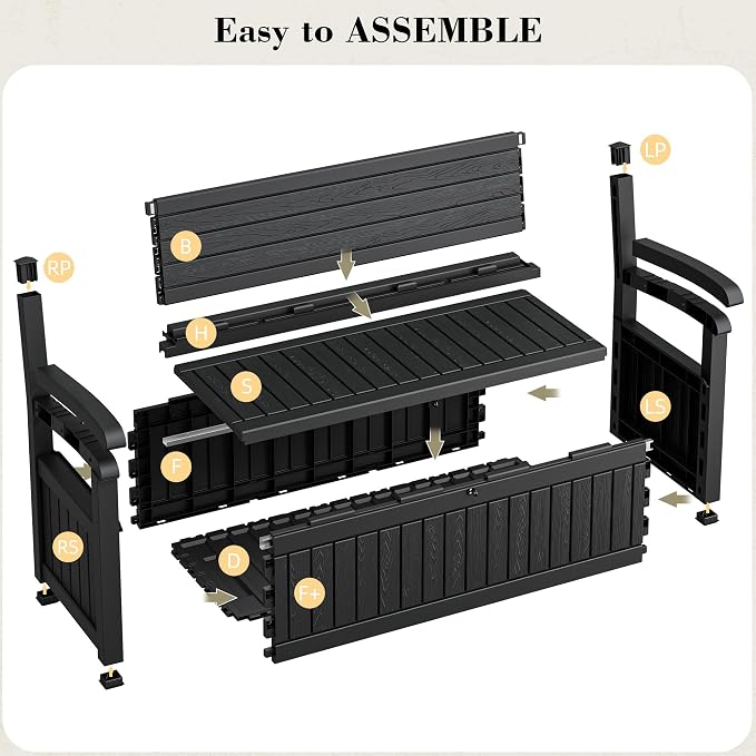 80 Gallon Deck Box Outdoor Storage Box Waterproof, Outdoor Storage Bench - Image 6