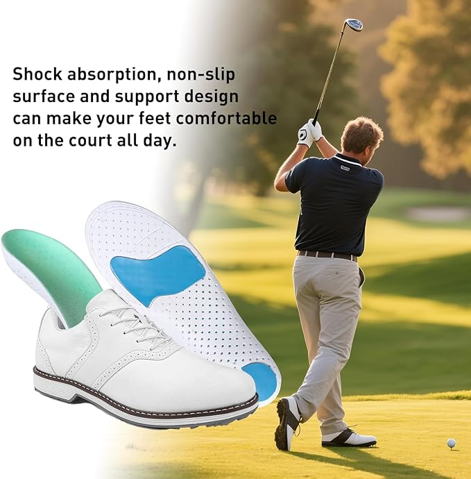 Insoles for Golf Men's Shoes Replacement, Footwear Inserts for Arch Support Inserts to Help Reduce Fatigue Cushion Shock Absorbing (Men 12-14)