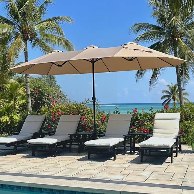 PHI VILLA 15ft Large Outdoor Patio Umbrella by PHIVILLA