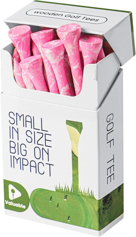 Amy Sport Colorful Golf Tees Wooden 3 1/4 2 3/4 Inch Value 18/72/180 Pack, Stylish Painted Bamboo Tees for Enhanced Visibility, Reduce Friction & More Stable Tees for Men Women