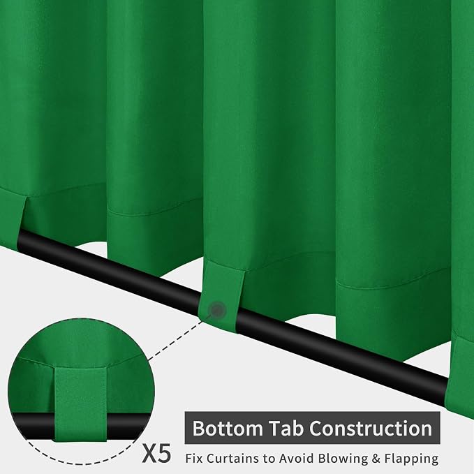 Easy-Going Outdoor Patio Curtains 2 Panels, 110x84 inch, Porch and Pergola - Image 3
