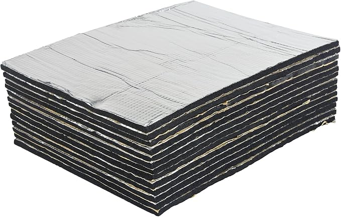 Car Sound Deadening Mat 236mil 18sqft - Automotive Hood Insulation Pad - Self-Adhesive Auto Audio Heat Shield Sound Dampening Foam Board Aluminum for Door Floor