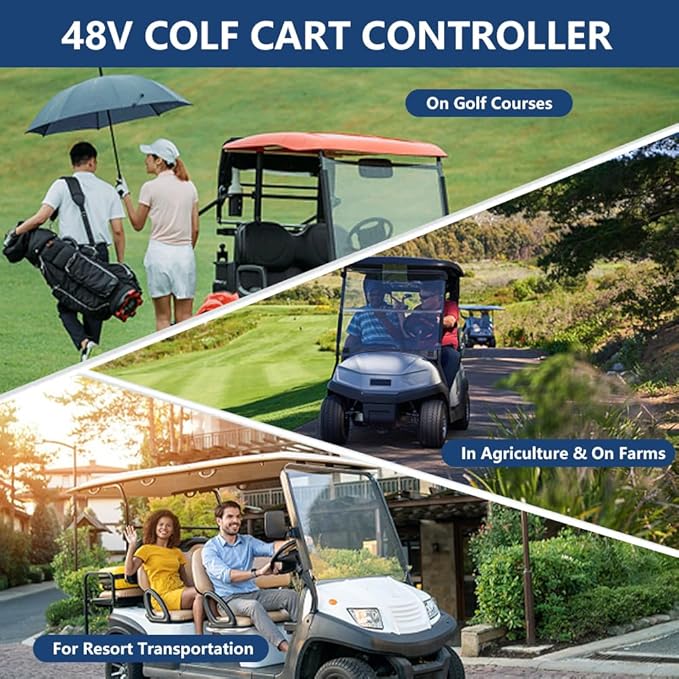 1510A-5251 Golf Cart Motor Controller, 48V 250A Speed Controller for Club Car DS & Precedent (2000-2009), Electric Controllers Compatible with Curtis, MCOR Throttle Type, 102806201, IQ System