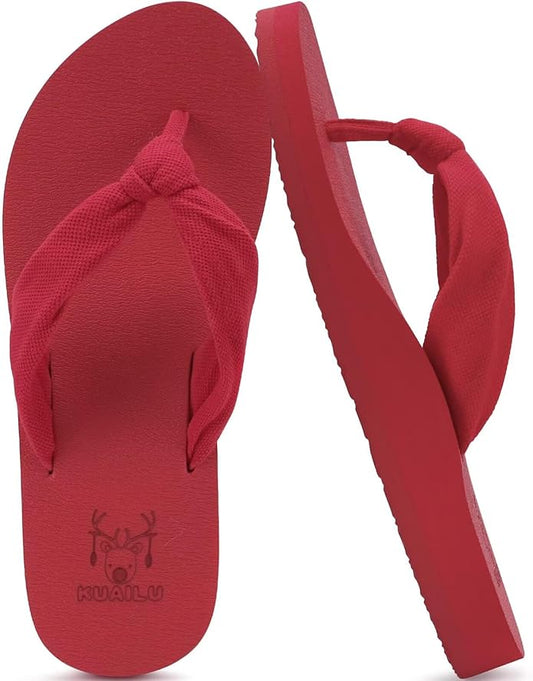 KuaiLu Flip Flops for Women with Arch Support Yoga Mat Comfortable Summer Beach Walking Thong Cushion Sandals Slip On Indoor Outdoor