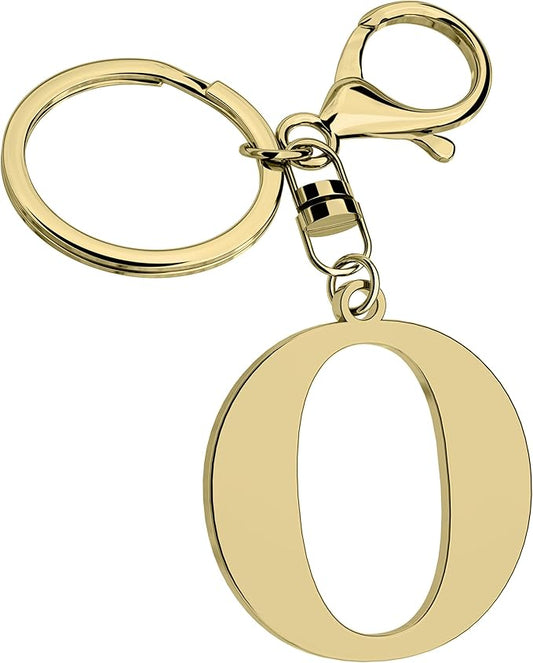 Stainless Steel Gold Letter A-Z Keychain for Women Men, Initial Letter Pendant with Key Ring, Charms for Key Backpack Bag