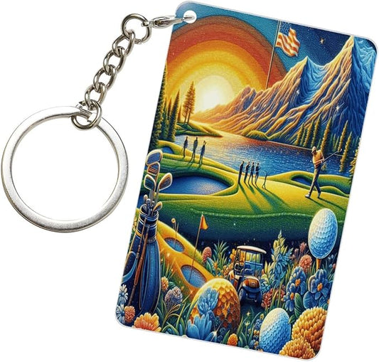 Keychain - Rectangular Acrylic Keychain Daily Key Ring Car Key Fob Holder 2X3 Inch
