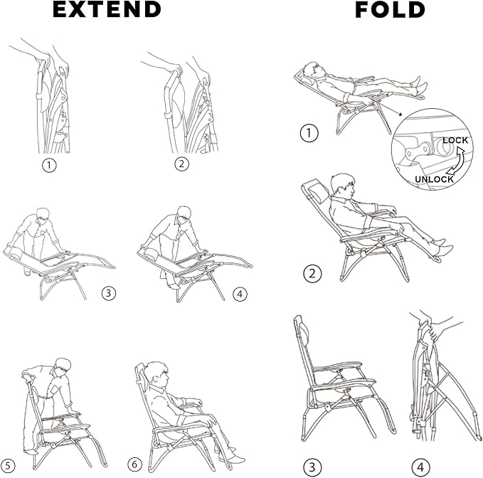 Colegence Oversized Padded Zero Gravity Chair, 400 lb, 0-170° locking recline - Image 8
