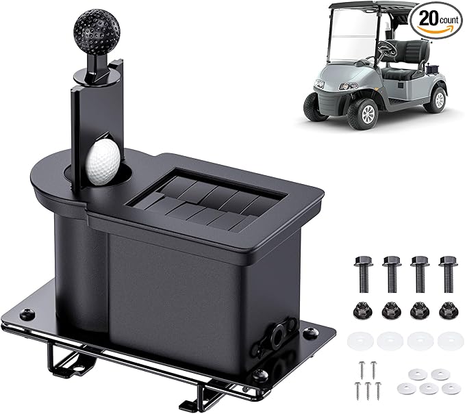 Drive-up Golf Cart Ball Washer and Club Cleaner Kit, Driver Side EZGO Golf Ball Cleaner and Club Head Washer, Suitable for RXV Gas and Electric Golf Carts, OEM 603836