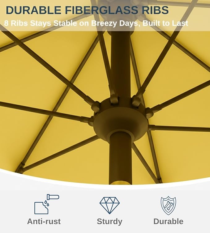 9FT Auto-Tilt Patio Umbrella|Outdoor Market Table Umbrella - Image 4
