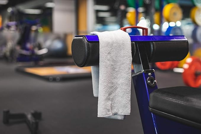 The Rag Company - Sport & Workout Towel - Gym, Exercise, Fitness, Spa, Ultra Soft, Super Absorbent, Fast Drying Premium Microfiber, 320gsm, 16in x 27in (3-Pack) (Ice Grey)