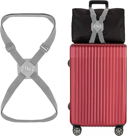 ZINZ Luggage Strap, High Elastic Suitcase Belt Adjustable Bag Bungees for Easier Travel，Gray