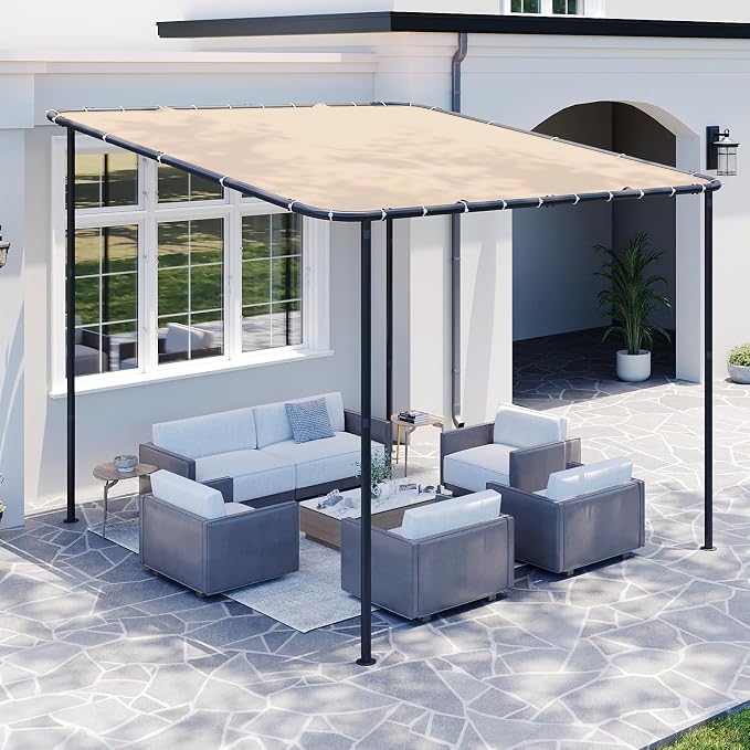 10x10 Lean to Pergola Outdoor Gazebo by Breezestival