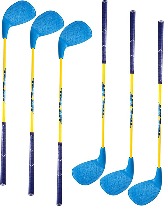 HOTWIND Backyard Golf Game Clubs 6 Pack with 5”x 3.5” Oversize Heads and 36” Lightweight Carbon Shaft for Adults Play Outdoor Golf Yard Game in Grass Parks and Yards Hit Plastic and Foam Balls