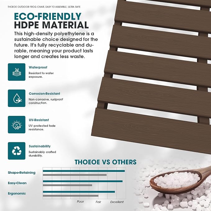 THOEOE Outdoor Rocking Chairs, Oversized Patio Rocking Chair | HDPE Outdoor - Image 5