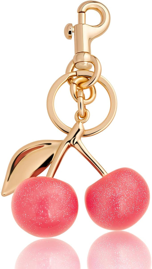 Cherry Bag Charm Purse Handbag Charm Cherry Car Accessories KeyChain Gift for Women Mothers Day Christmas Valentine