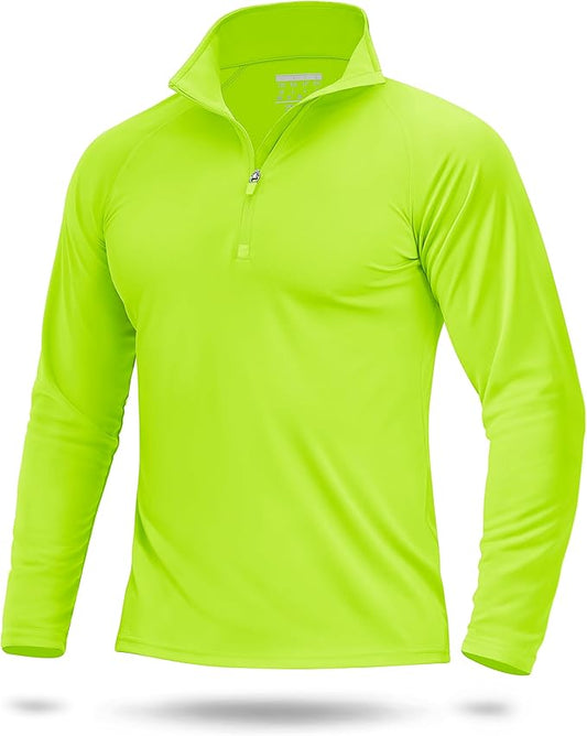 Boladeci Men's UPF 50+ Sun Shirts 1/4 Zip Long Sleeve SPF UV Protection Lightweight Quick Dry Quarter Zip Golf Shirts