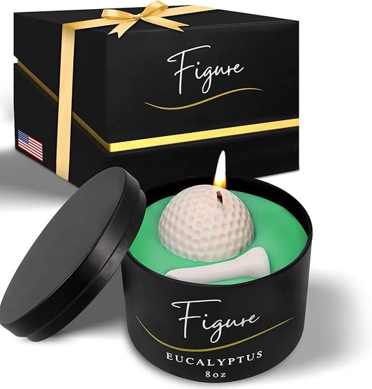 All-Natural Golf Candle – Eucalyptus Scent | Hand-Poured in The USA | Beeswax & Soy Wax | Essential Oils | 100% Beeswax Wick | Premium Gift Box | Candle Gifts for Men & Women| Aromatherapy Benefits