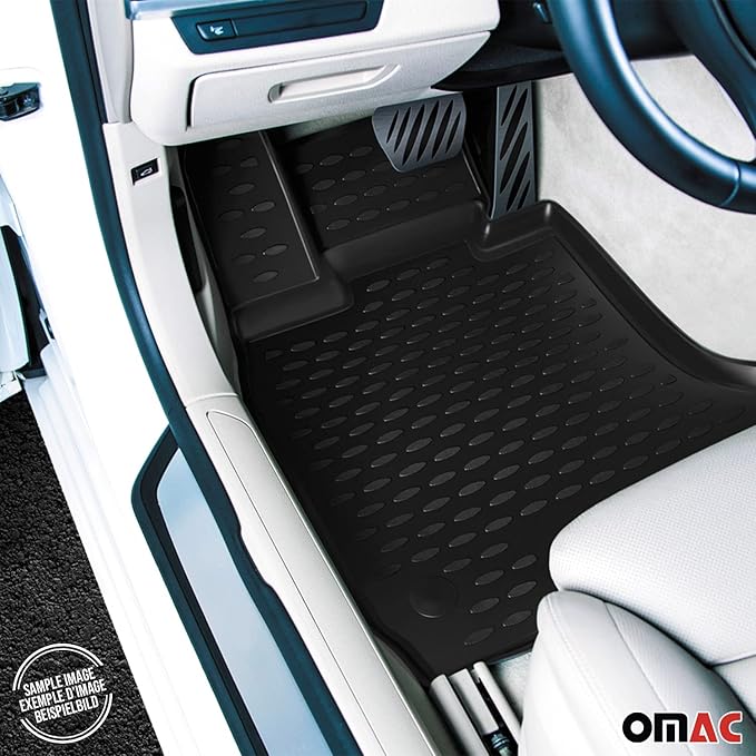 OMAC Floor Mats for VW Golf GTI MK7 2015-2021 Car Mats All Weather 3D Custom Fit Rubber Mat Waterproof Odorless TPE Floor Liners Laser Measured Non-Slip (Black)