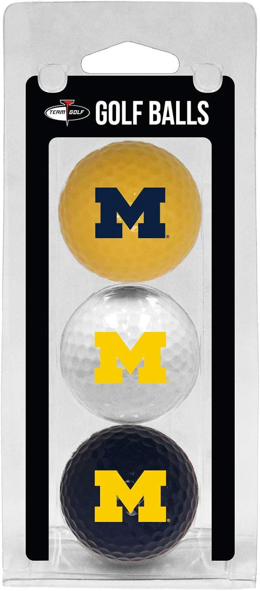 Team Golf NCAA Regulation Size Golf Balls, 3 Pack, Full Color Durable Team Imprint