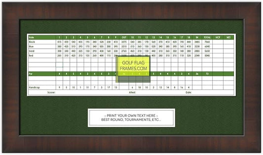 8x15 Brown Golf Scorecard Frame, Moulding brn-001, Green Mat (holds up to approx. 5"x12" card); card not included