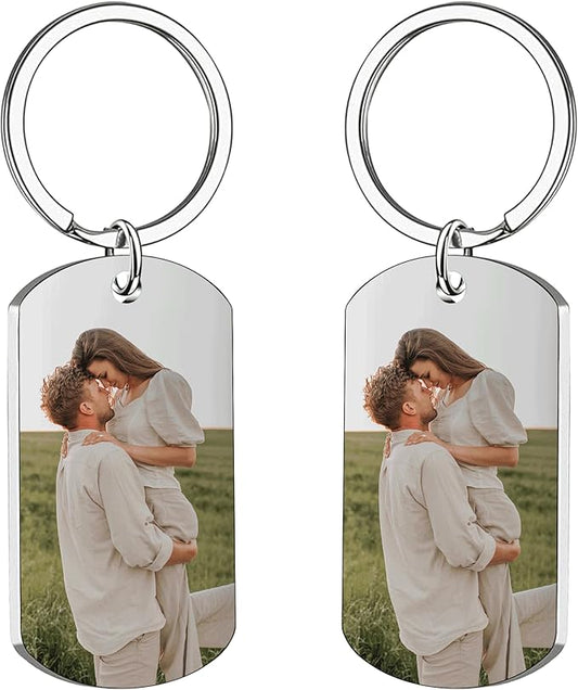 Custom Keychains with Picture Personalized Photo Logo Text Customized Key Chain for Boyfriend Dad Men Women Gifts