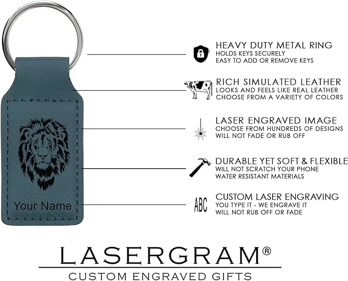 LaserGram Rectangle Keychain, Disc Golf, Personalized Engraving Included