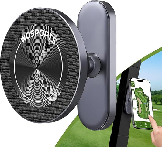 WOSPORTS Magnetic Golf Cart Phone Holder, Golf Cart Phone Mount for iPhone 16 Pro Max 15 14 13 12 Plus, Golf Cart Accessories Gifts for Men Women
