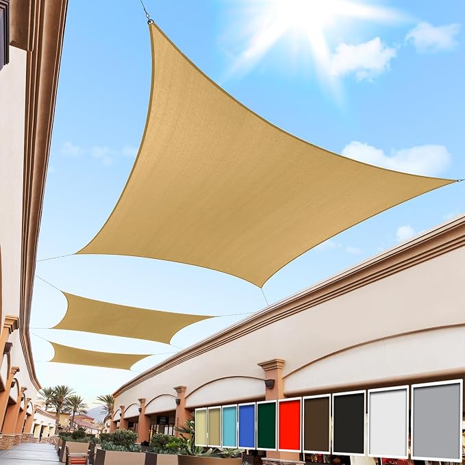 Royal Shade 10' x 14' Custom Size Sand Beige Rectangle Sunshade Sail by RoyalShade