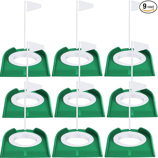 Sotiff Golf Putting Practice Cup Hole Training Aids Golf Accessories Training Putters with Plastic Flag for Adult Green Office Garage Yard Indoor Outdoor Practice(White)