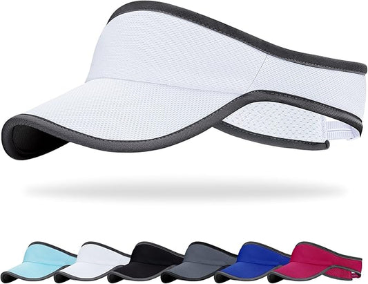 Sports Sun Visor for Men Women, Lightweight Soft Quick-Dry Visor Hat, Packable Tennis Golf Running Visor