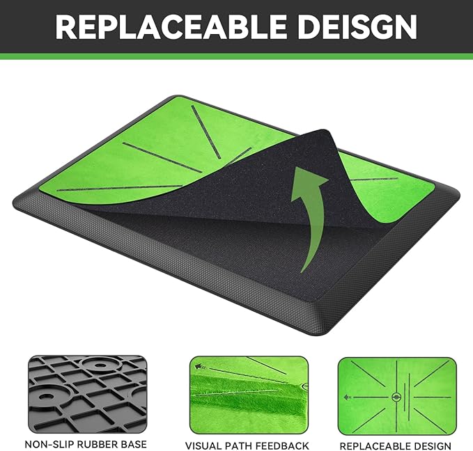 Golf Hitting Mat, Golf Practice Mat Outdoor Indoor for Training Chipping Show Swing Path, Golf Impact Turf Mat with Rubber Backing,Golf Accessories for Men,Gifts for Men/Dad/Husband