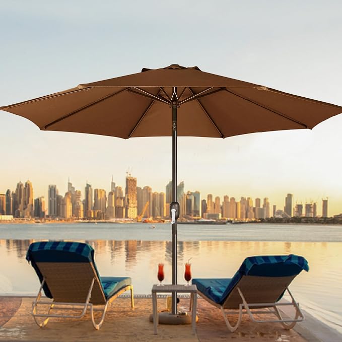 9' Outdoor Patio Umbrella, Outdoor Table Umbrella, Yard Umbrella, Market - Image 7