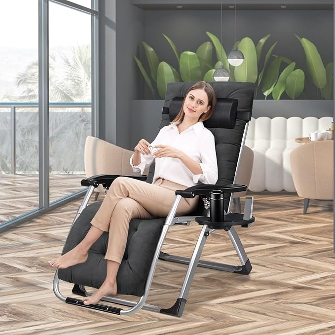 MOPHOTO Zero Gravity Chair, Outdoor Padded Lounge Chair - Image 4