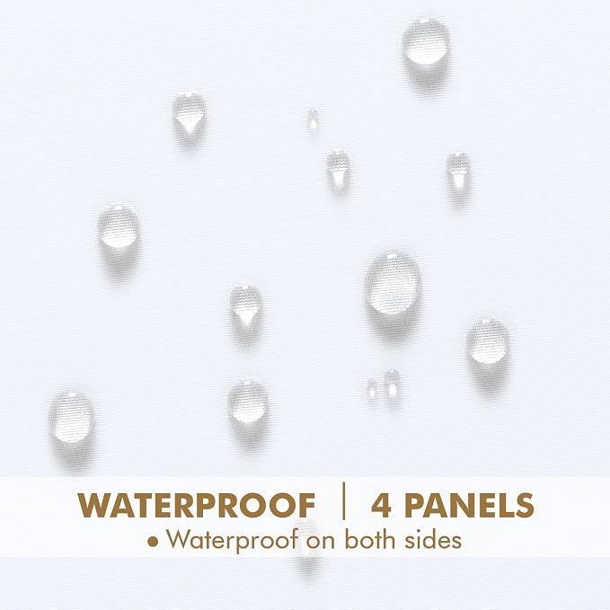 MIULEE White Outdoor Curtain for Patio Waterproof 4 Panels 54 x 96 Inch | - Image 3