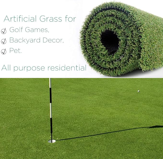 Petgrow Pro Putting Green Golf Artificial Grass Turf 6FTX27FT， Indoor Outdoor Golf Training Mat, Synthetic Fake Grass for Baseball Football Gym Sports