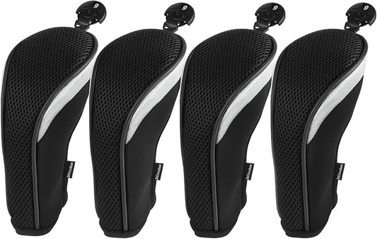 Andux Mesh Golf Hybrid Club Head Covers with Dial Number Tags, 4pcs/set