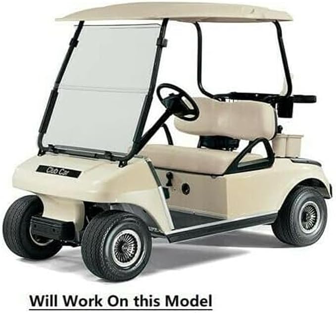 Huskey 2PCS Golf Cart Front Seat Covers for Club Car DS 2000.5 UP G&E Models Custom Two-Tone Black/Red Diamond Stitching with Red Piping, Marine Grade Vinyl Material, Staple on Design