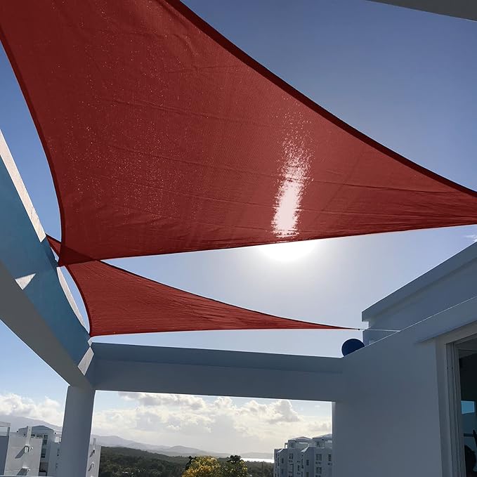 SUNNY GUARD 10' x 10' x 10' Triangle Shade Sail 95% UV Block Outdoor Canopy | by SUNNYGUARD