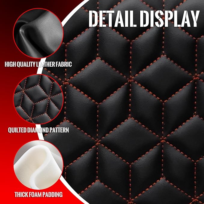 Golf Cart Seat Covers Front and Rear for Club Car DS 2000.5+ Standard Seat Cushion, EZGO Vinyl Leather Seat Cover Set Replacement Accessories, No Staples, Black(4 PCS)