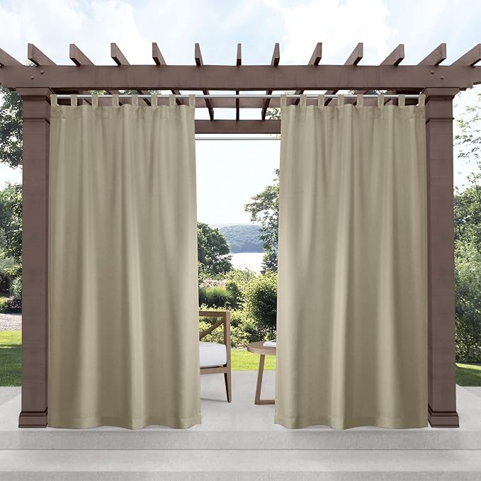 Exclusive Home Cabana Solid Indoor/Outdoor Light Filtering Hook-and-Loop Tab by TownCountryLiving