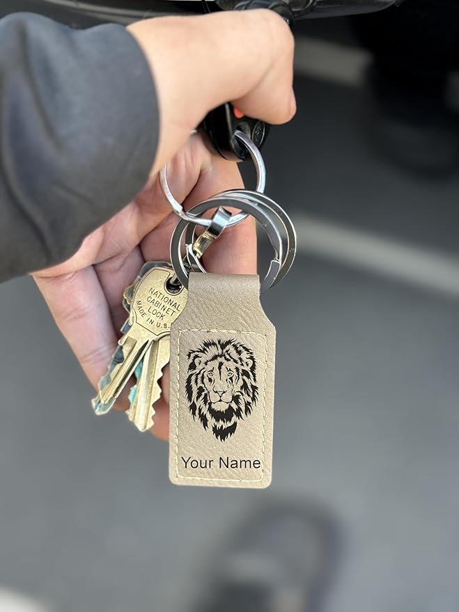LaserGram Rectangle Keychain, Coat of Arms Germany, Personalized Engraving Included (Light Brown)