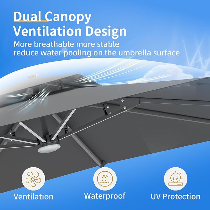 10 X 13 FT Cantilever Patio Outdoor Umbrella - Image 8
