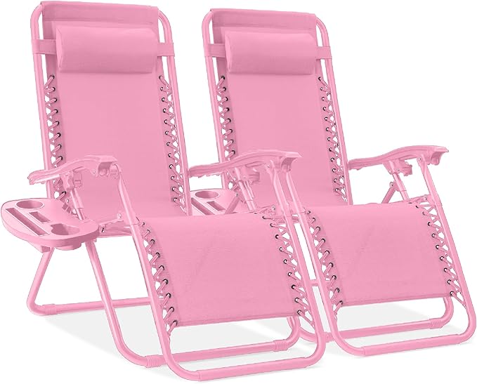 Best Choice Products Set of 2 Adjustable Steel Mesh Zero Gravity Lounge Chair by Unknown
