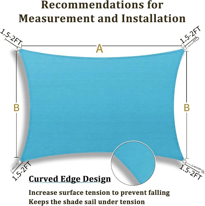 Shade&Beyond 20'x30' Sun Shade Sail Canopy Rectangle, UV Block Breathable - Image 5