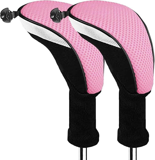 Golf Club Head Covers for Woods and Driver Hybrids Fairway Value Pack Protective Clubs Headcovers with Interchangeable No.Tags 1 3 5