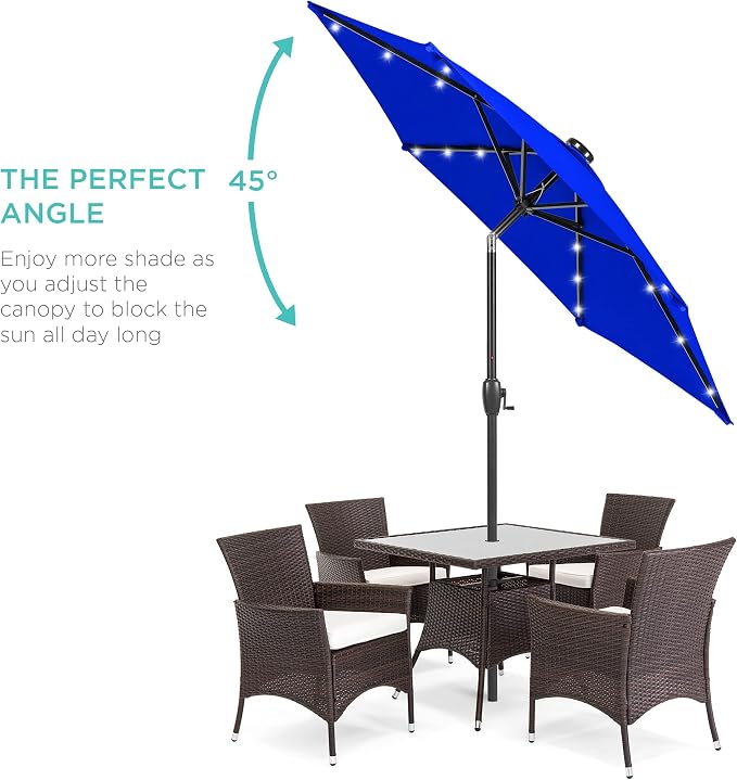 Best Choice Products 7.5ft Solar Umbrella LED Lighted Patio Umbrella, Table - Image 2