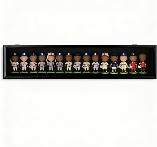 45'' Bobblehead Display Case Action Anime Figure Bobble Head Displays Case Wall Mounted Shadow Box UV Protection Display with Acrylic Transparent Door Holder for Christmas Collector Gift