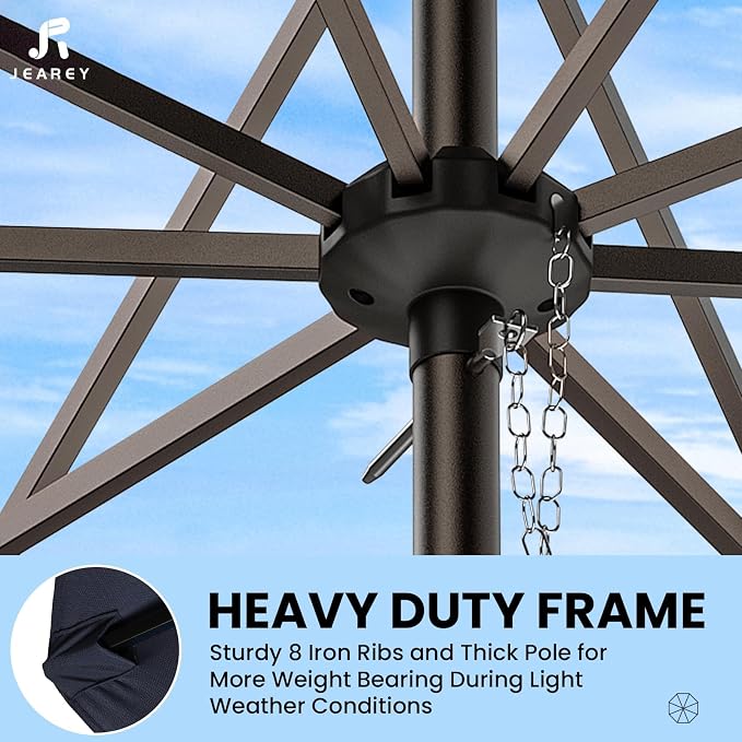 JEAREY 10 ft Outdoor Patio Umbrella w/Tilt and Crank - Image 3