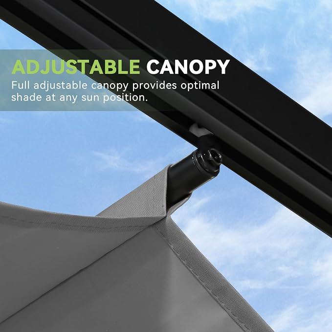 Aoxun 10'x12' Outdoor Retractable Pergola, Patio Pergola - Image 3